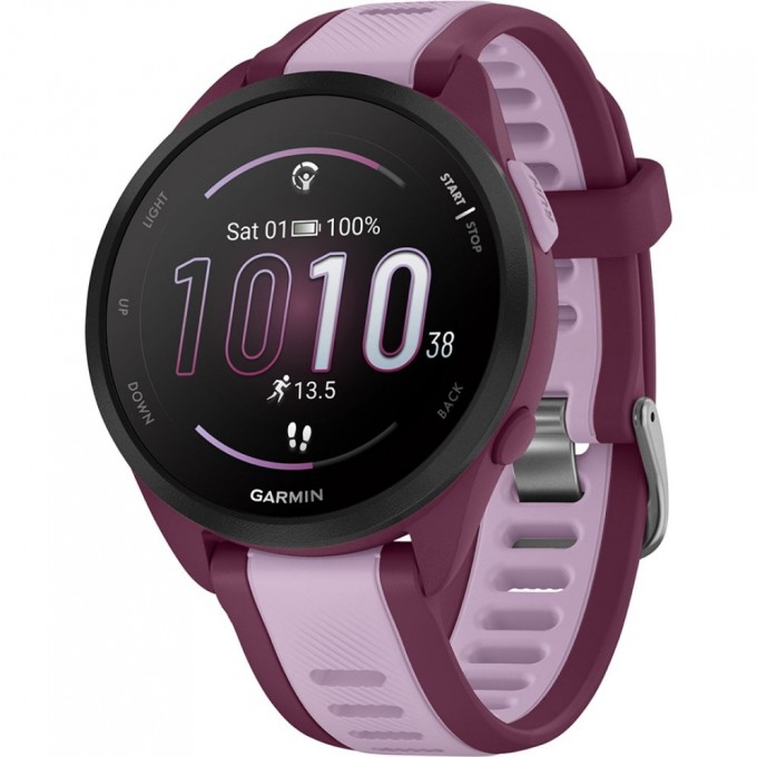 Смарт-часы GARMIN FORERUNNER 165 MUSIC, силиконовый ремешок ягодно-сиреневый 010-02863-33 Смарт-часы GARMIN FORERUNNER 165 MUSIC, силиконовый ремешок ягодно-сиреневый 010-02863-33