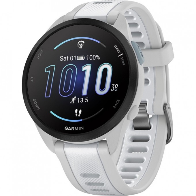 Смарт-часы GARMIN FORERUNNER 165, силиконовый ремешок цвета туманно-серый/белый камень 010-02863-21
